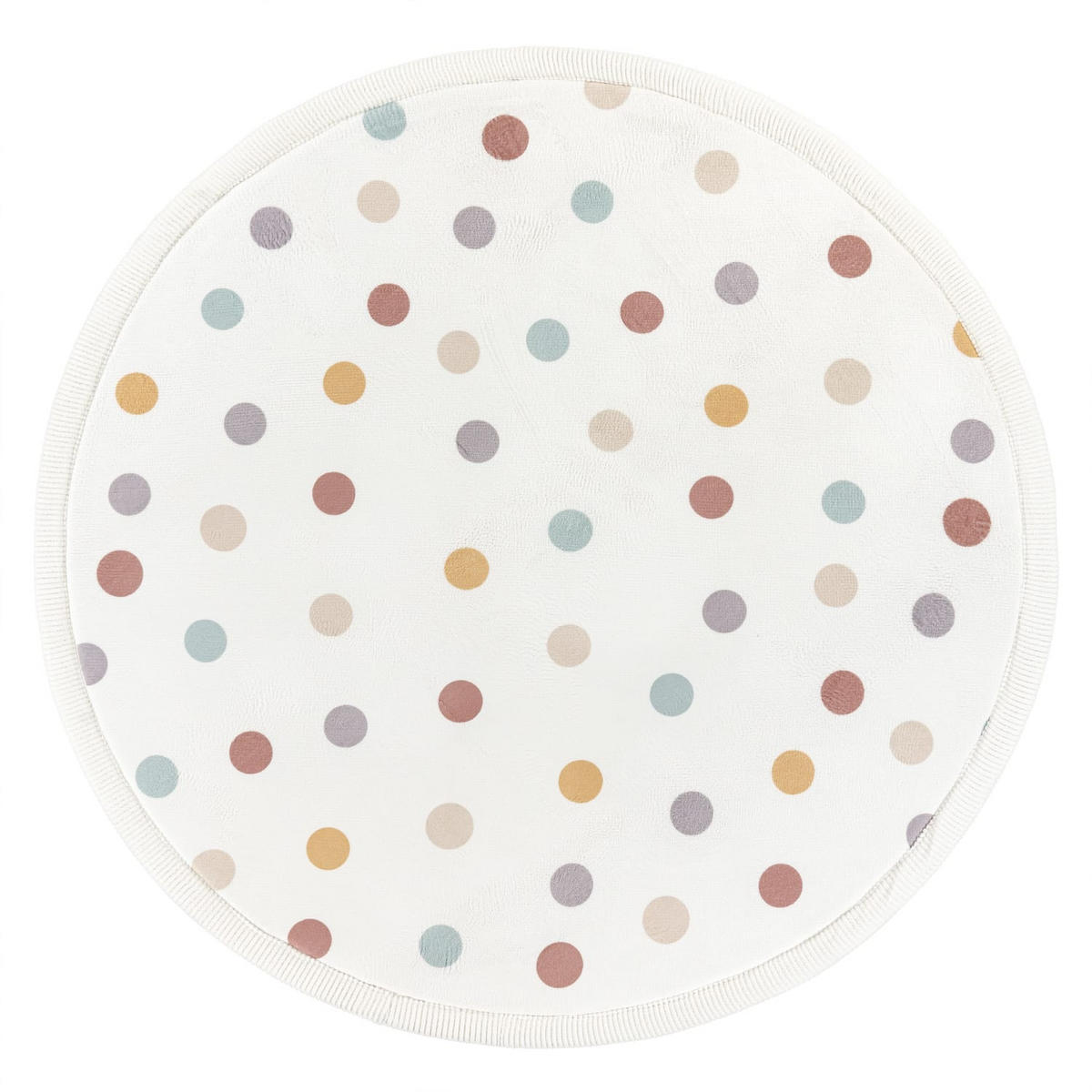 KINDERTEPPICH waschmaschinenwaschbar Punkte Kindermotiv Kinderzimmer schmutzabweisend Mehrfarbig Rund 120D - Multicolor, Textil (120/120cm) - KADIMA DESIGN