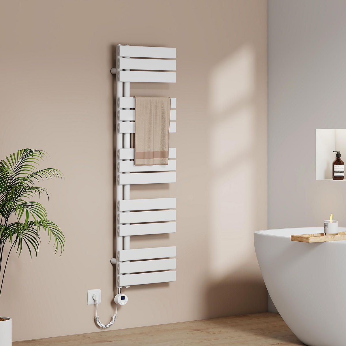 HEIZKÖRPER Elektrisch WLAN Thermostat Weiß - Weiß, Metall (40/132/5.9cm) - EMKE