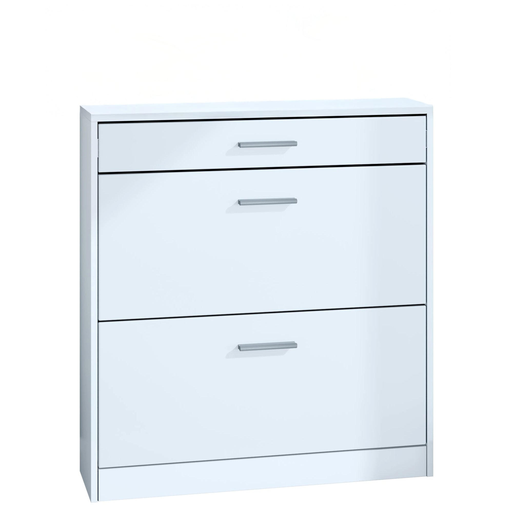 InnoFurn Schuhschrank Weiß 89x95.5x23 cm