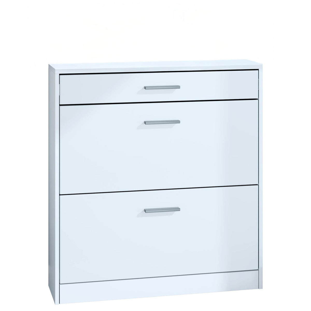 SCHUHSCHRANK Roma Schmal mit 2 Klappen und 1 Schublade, Platzsparender Schuhkipper, Weiß matt (89 x 95,5 x 23 cm) - Weiß, Holzwerkstoff (89/95.5/23cm) - InnoFurn