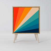 SIDEBOARD PRISM CONCUSSION, Eichefarben, 57,5x42x77,5 cm, Schräge Buchenholzfüße - Eichefarben/Buchefarben, Holzwerkstoff/Buchenholz (57.5/77.5/42cm) - SpaceRebels