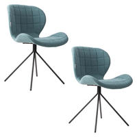ESSZIMMERSTUHL OMG Blau - 2 er Set - Blau, Textil (51/79/59cm) - Zuiver
