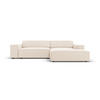MODULARES-ECKSOFA rechts Jodie aus Samt leichtes beige 3 Sitzplätze - Beige, Textil (166/224cm) - Micadoni