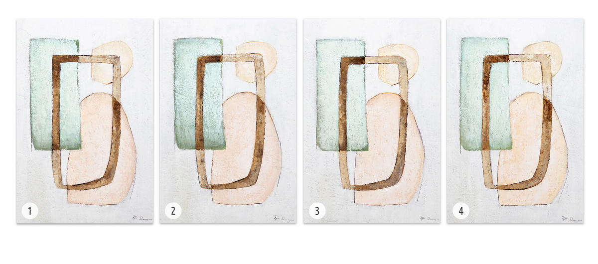 ACRYLBILD HANDGEMALT 60/90 cm - Pink/Grün, Holz/Textil (1.7/90cm) - KUNSTLOFT