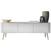 TV-SCHRANK Zova Weiß, Goldene Beine, Tv-Tisch - Goldfarben/Weiß, Holzwerkstoff/Metall (168/57/39cm) - Bettso