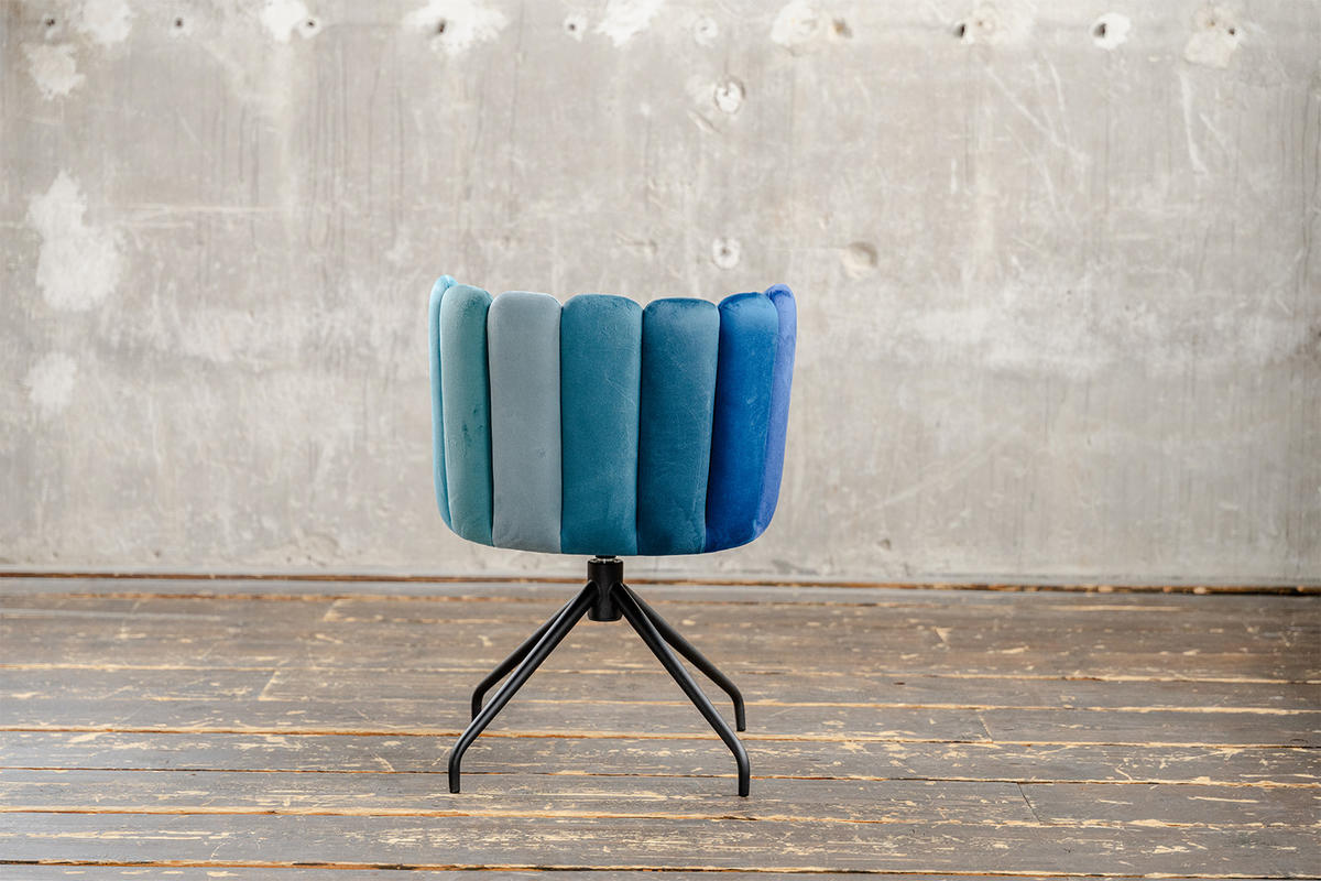 ESSZIMMERSTUHL JADA Blau Velvet Drehbar (360°) - Blau, Kunststoff/Textil (58/79/55cm) - KAWOLA