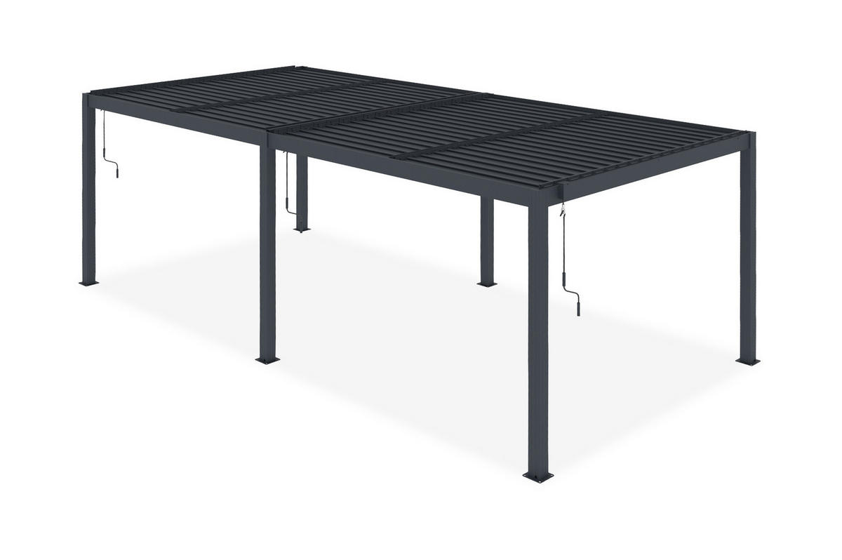 PERGOLA BIOKLIMATISCHE SELBSTTRAGENDE Santa graue 6m x 3m - Grau, Metall (600/220/305cm) - Cazeboo