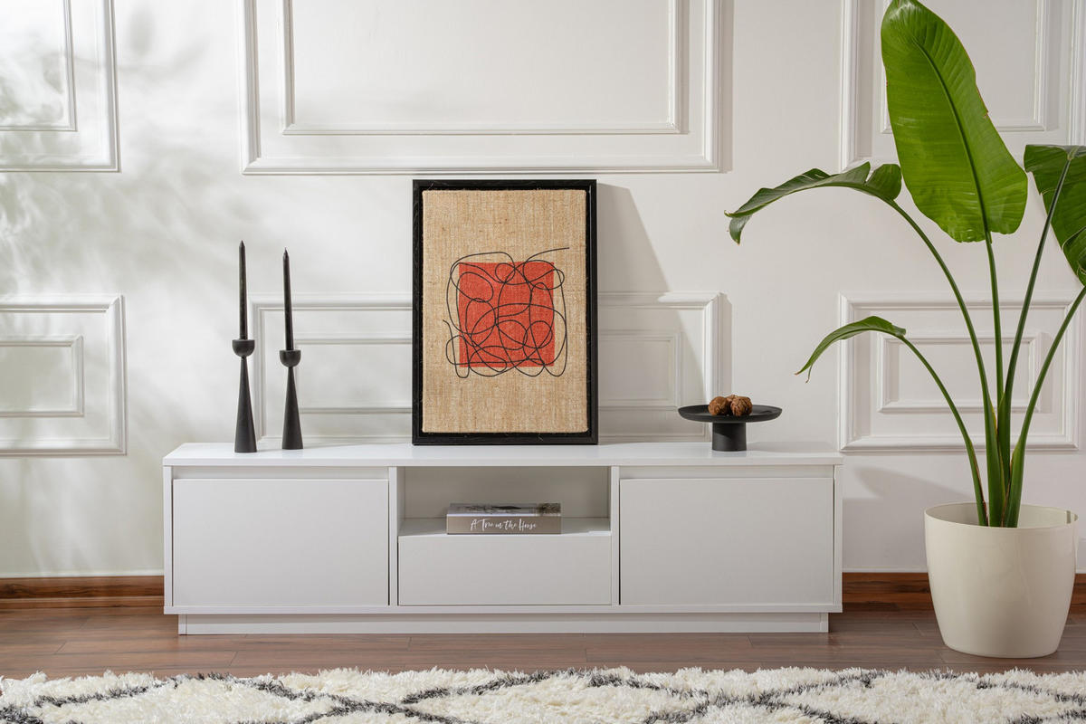 TV-MÖBEL Vanguard Weiß - Weiß, Holz (160/42/29cm) - Habitat Garten