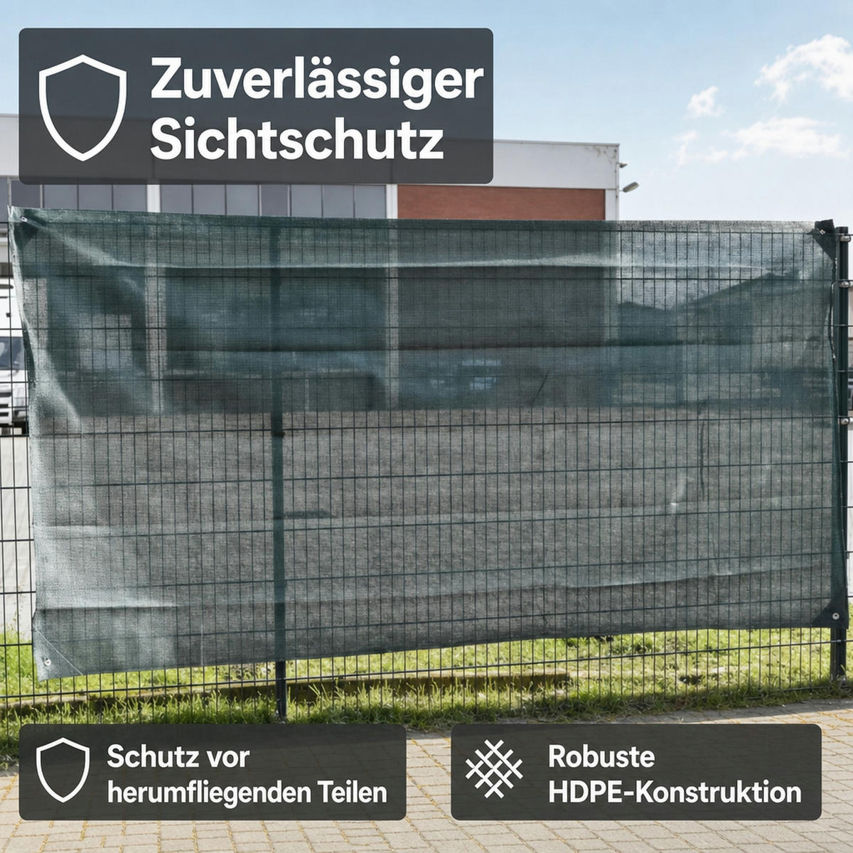 BAUZAUNNETZ grün 1,80m x 3,45m - Grün, Kunststoff (180/10cm) - KLASEBO
