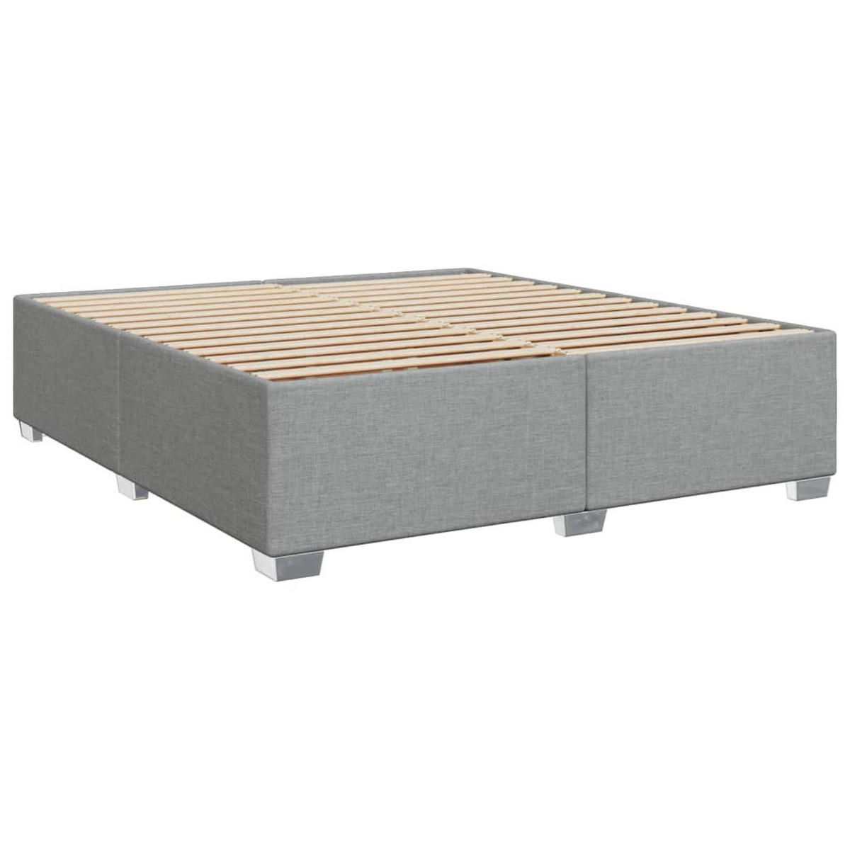 BETTGESTELL Ohne Matratze Hellgrau 200/200 Cm Stoff - Grau, Holzwerkstoff (200/200cm) - vidaXL