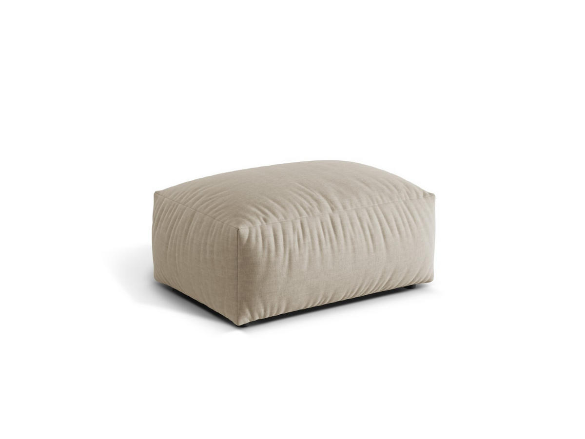 POUF Martina aus strukturiertem Stoff leichtes beige - Creme, Textil (65/44/95cm) - Micadoni