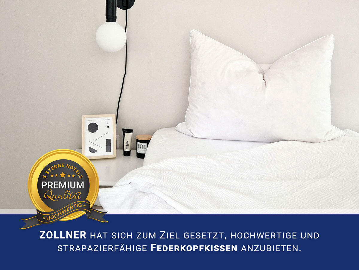 KISSEN, 60x80 cm, 85% Federn, 15% Daune - Weiß, Kunststoff (60/80cm) - Zollner