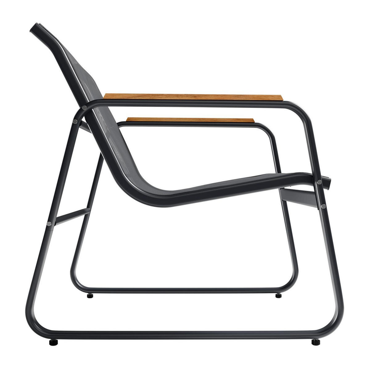 GARTENMÖBELSET Genua mit Armlehnen 4-tlg. Anthrazit - Anthrazit, Metall - Juskys