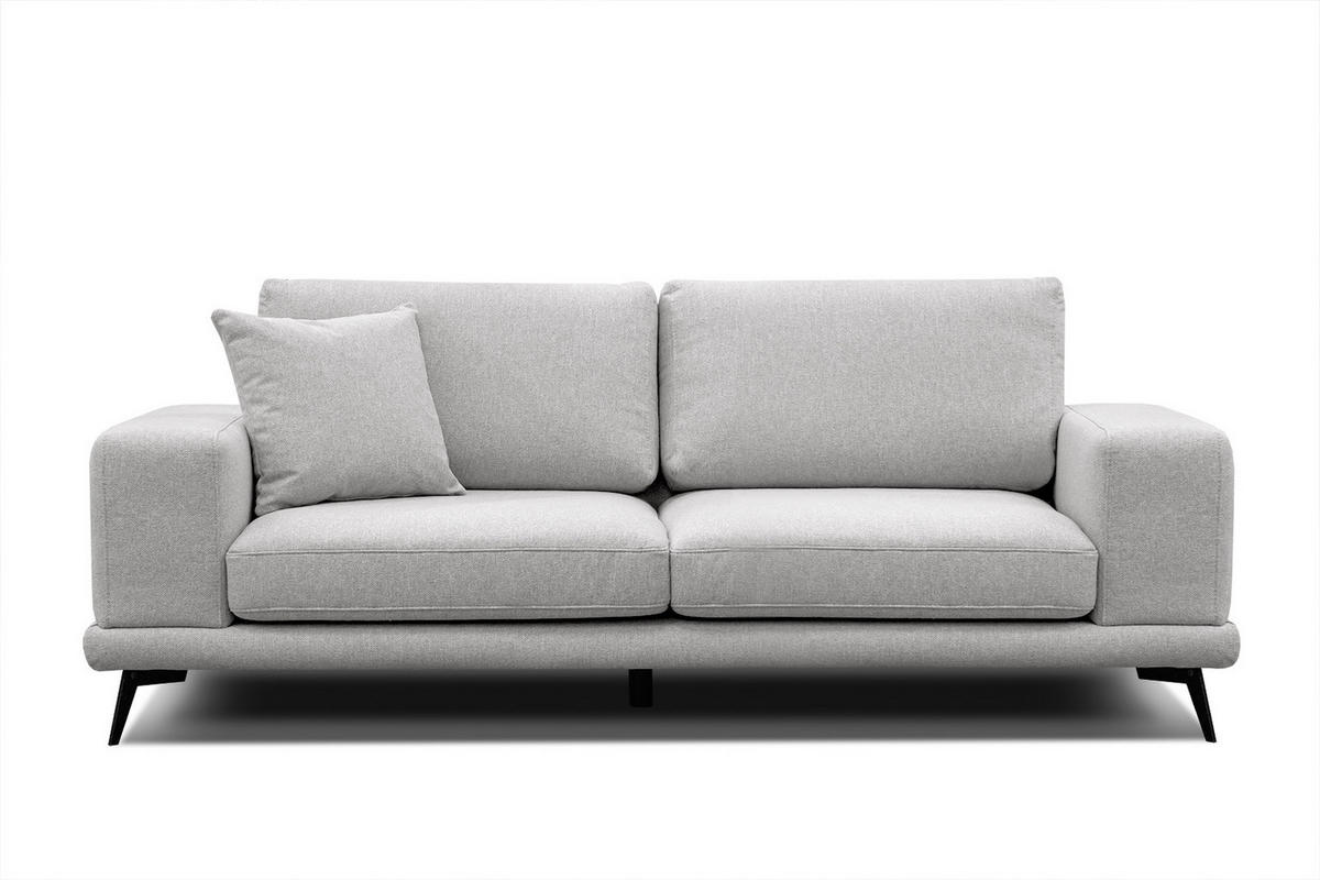 SOFA MEDIOLANE 3-Sitzer, hellgrau - Hellgrau, Holzwerkstoff/Textil (233/87/96cm) - Courtois Laville