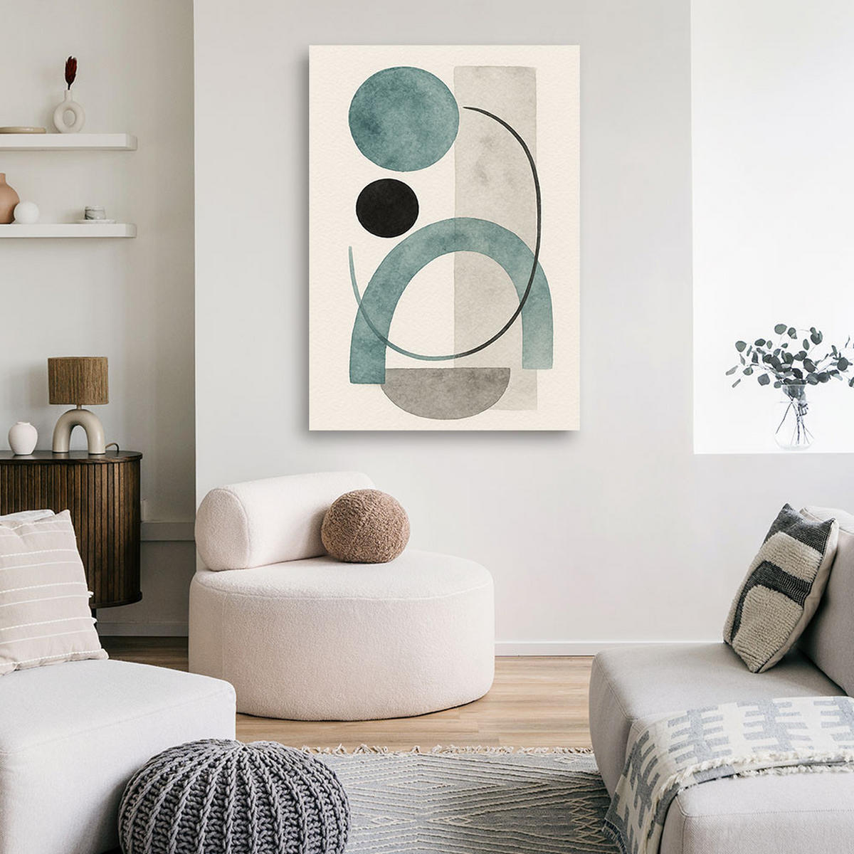 LEINWANDBILD Abstraktion 40x60cm - Grau, Textil (40/60cm) - Feeby