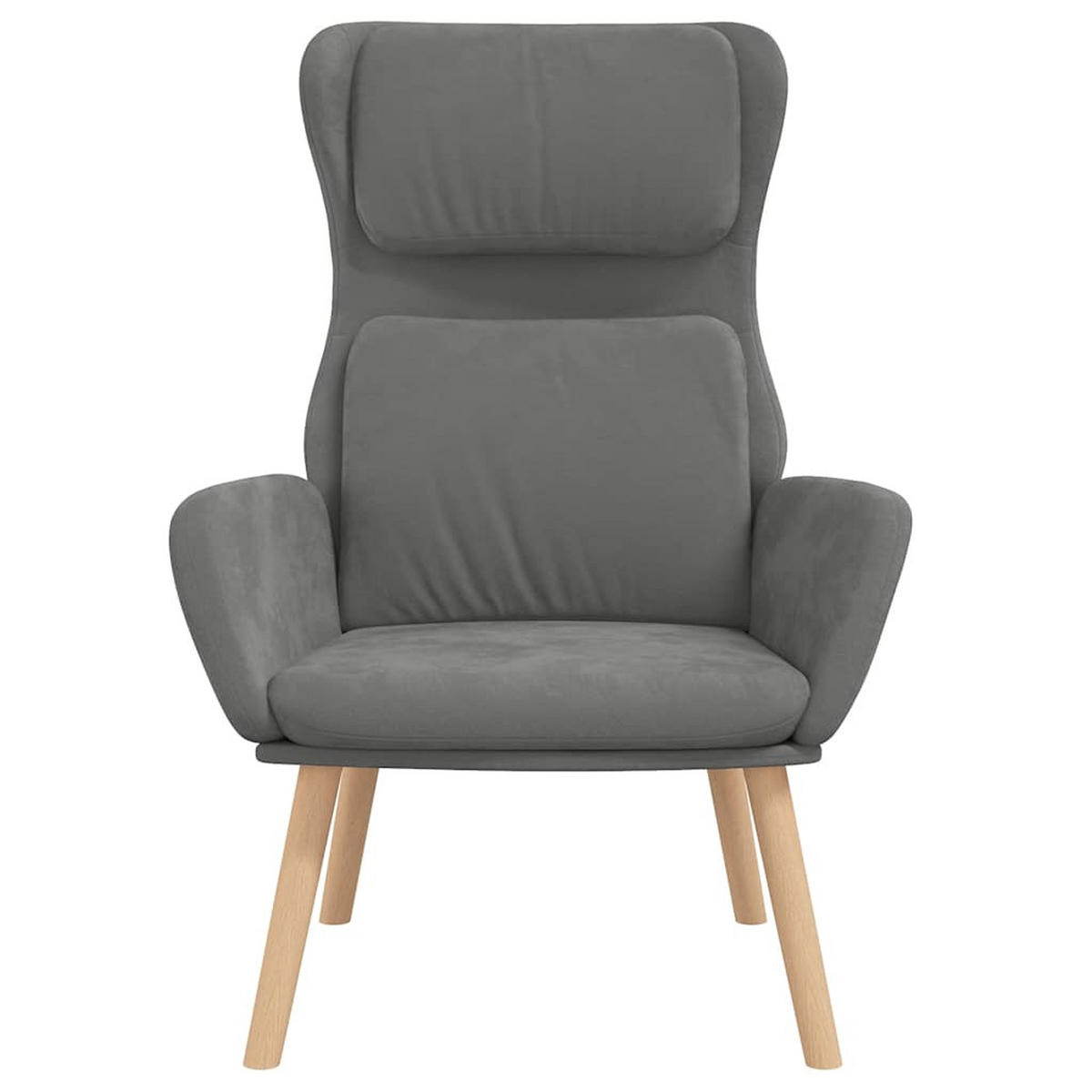 RELAXSESSEL Dunkelgrau Samt - Dunkelgrau, Textil (77/98/70cm) - vidaXL