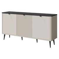 SIDEBOARD Marly 3D RE08 - Kaschmir/Schwarz, Holzwerkstoff/Metall (160/82/40cm) - MIRJAN24