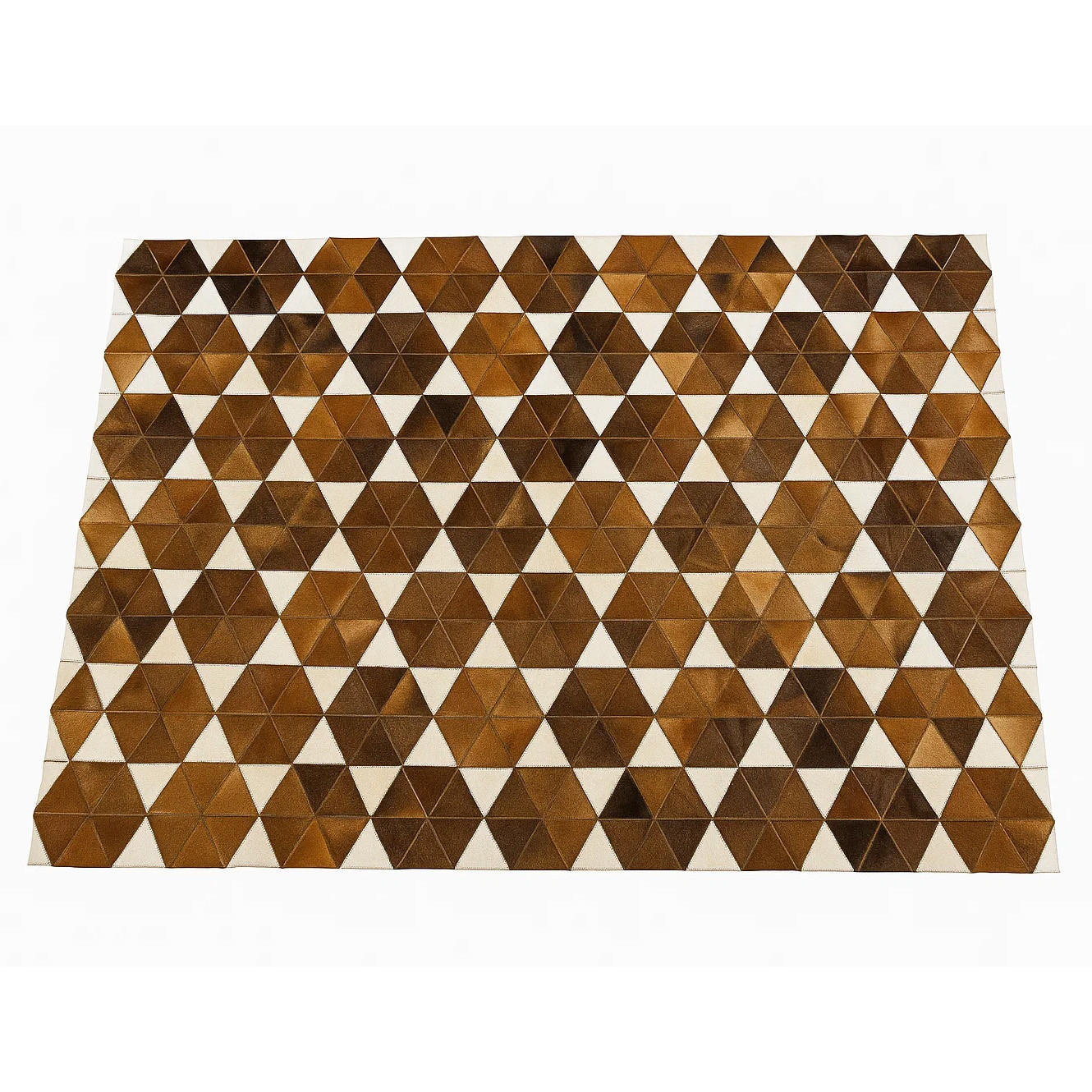 TEPPICH Patchwork Kuhfell Hexagonmuster handgefertigt 200/300 cm - Hellbraun/Dunkelbraun, Fell (200/300cm) - Provellus