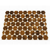 TEPPICH Patchwork Kuhfell Hexagonmuster handgefertigt 200/300 cm - Hellbraun/Dunkelbraun, Fell (200/300cm) - Provellus