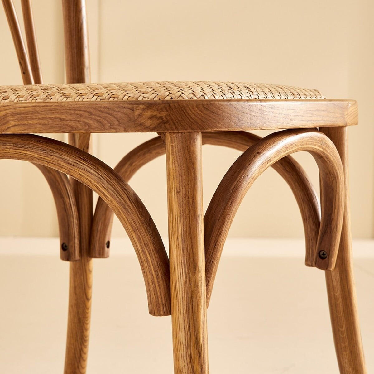 EICHENSTÜHLEN mit Rattan-Sitzfläche, 2er Set - 46/45/77 cm - Braun, Holz (46/77/53cm) - Signature