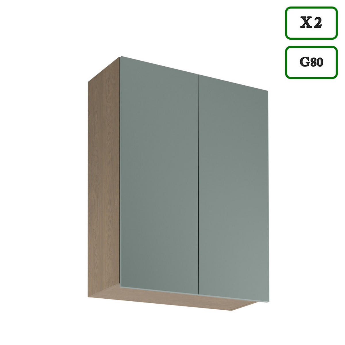 KÜCHENZEILE 400 cm –Sorento K73-M400 - in Grün / Matt - Schwarz/Grün, Holz/Holzwerkstoff (400/247/58cm)