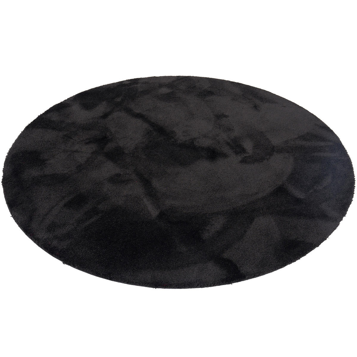 HOCHFLORTEPPICH LIVORNO RUND SUPER SOFT - Schwarz, Textil (100/100cm) - Snapstyle