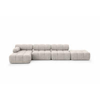 ECKSOFA L-Form XL, Stoff Bouclé Abriamo, Beige, Links, Selia L XL - Beige, Holz (380/160cm) - Kaiser Möbel