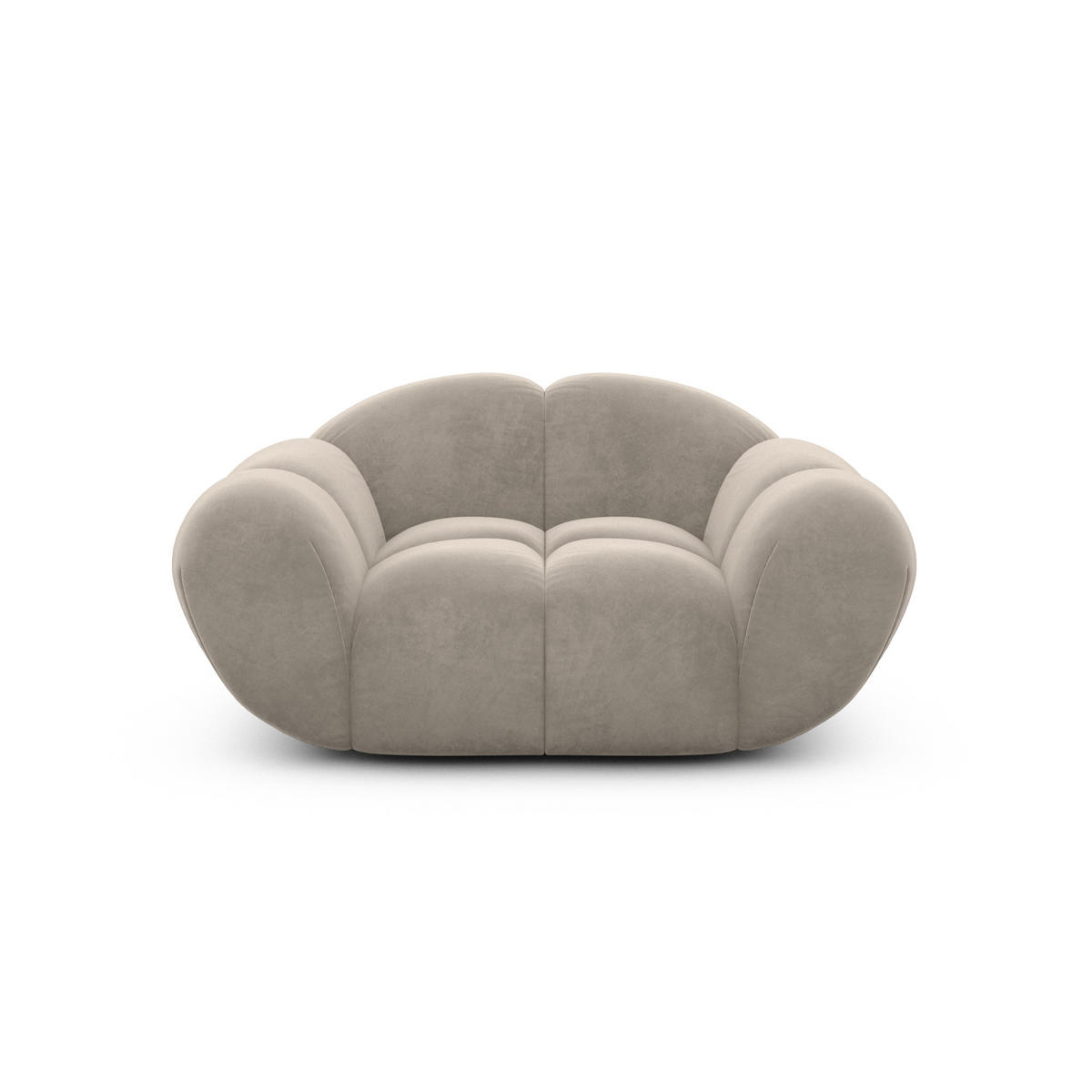 SESSEL Samtstoff Taupe - Taupe, Textil (135/70/93cm) - VAROYAL