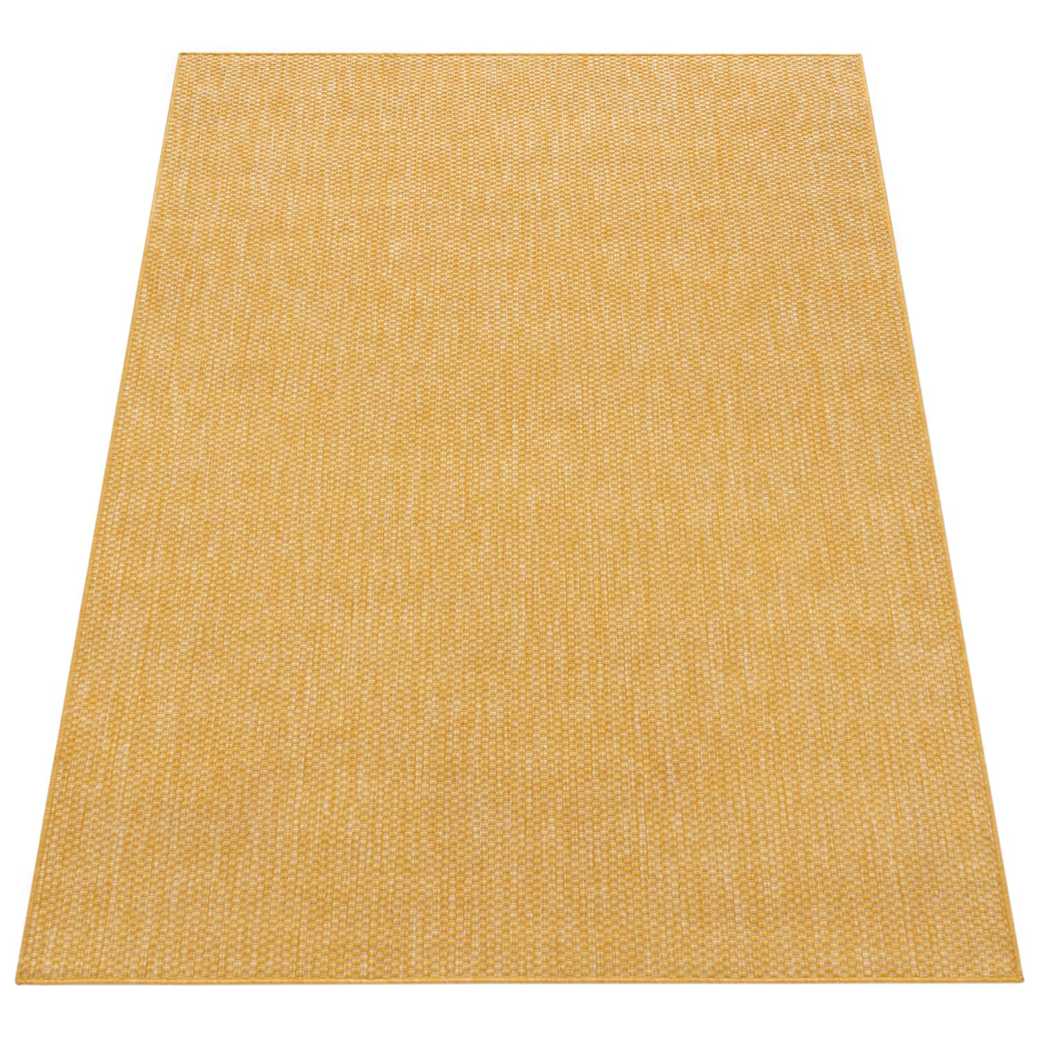 TEPPICH Kurzflor Unifarben Wohnzimmer schmutzabweisend Gelb Rechteckig 160x220 - Gelb, Textil (160/220cm) - KADIMA DESIGN