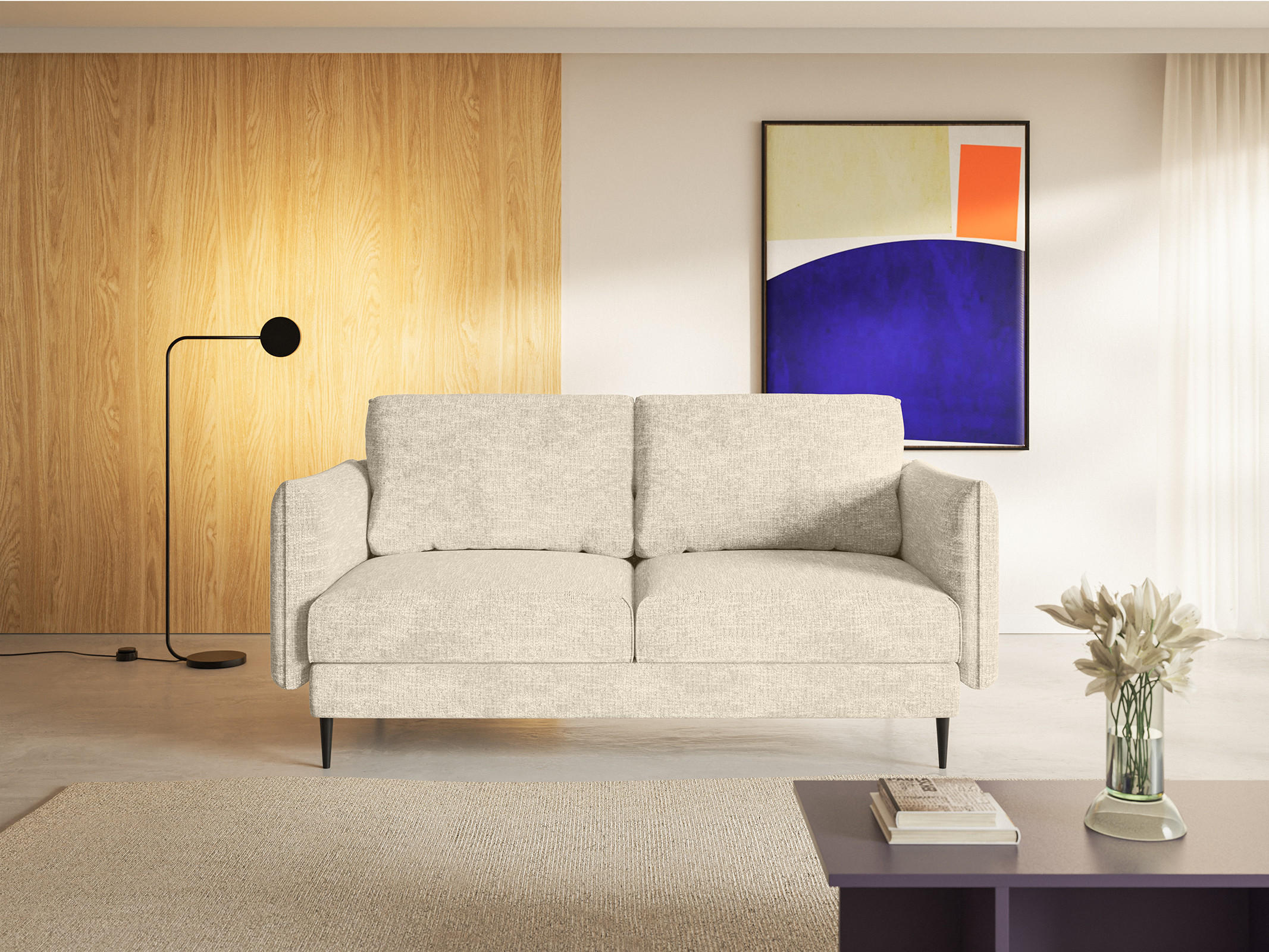 SOFA Koge Ohne Schlaffunktion, Beige - Beige, Textil (196/95/86cm) - Fedve