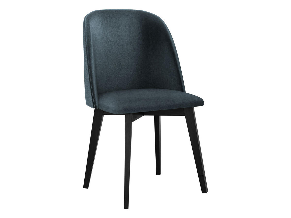 STUHL Monti 3, Holzfarbe: Schwarz - Blaugrau/Schwarz, Holz (48/83/55cm) - MIRJAN24