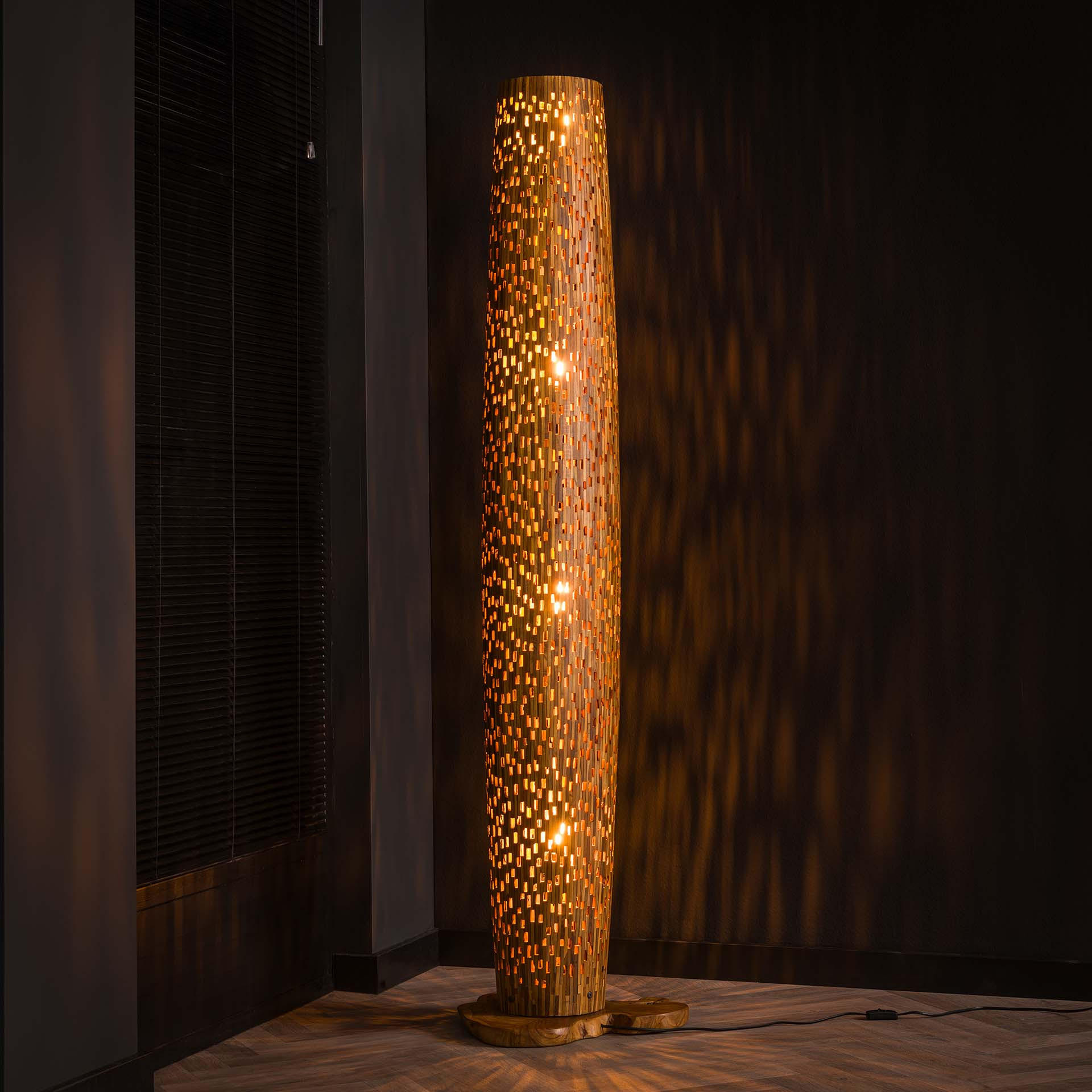 STEHLEUCHTE Balken Braun 40/40/ 184 cm - Braun, Holz (40/40/184cm) - Hoyz Collection
