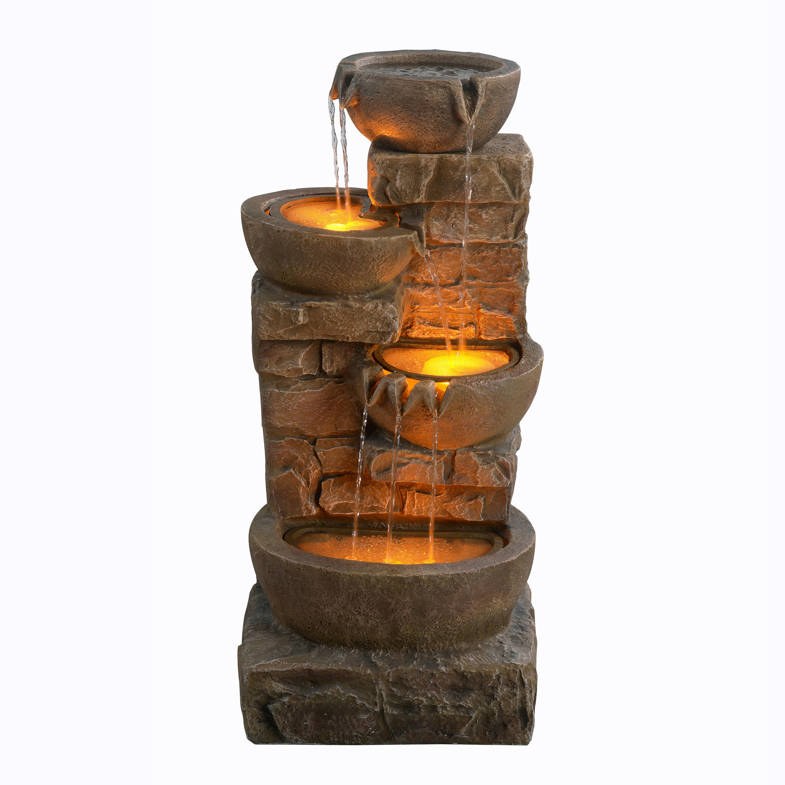 GARTENBRUNNEN 84.5cm - Braun, Kunststoff (39.4/38.7/84.5cm) - Teamson Home
