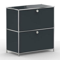 AKTENSCHRANK, 2 Schubladen & Schloss, Breite 77 cm, Anthrazitgrau - Chromfarben/Silberfarben, Metall (40/80.5/77.2cm) - Versee
