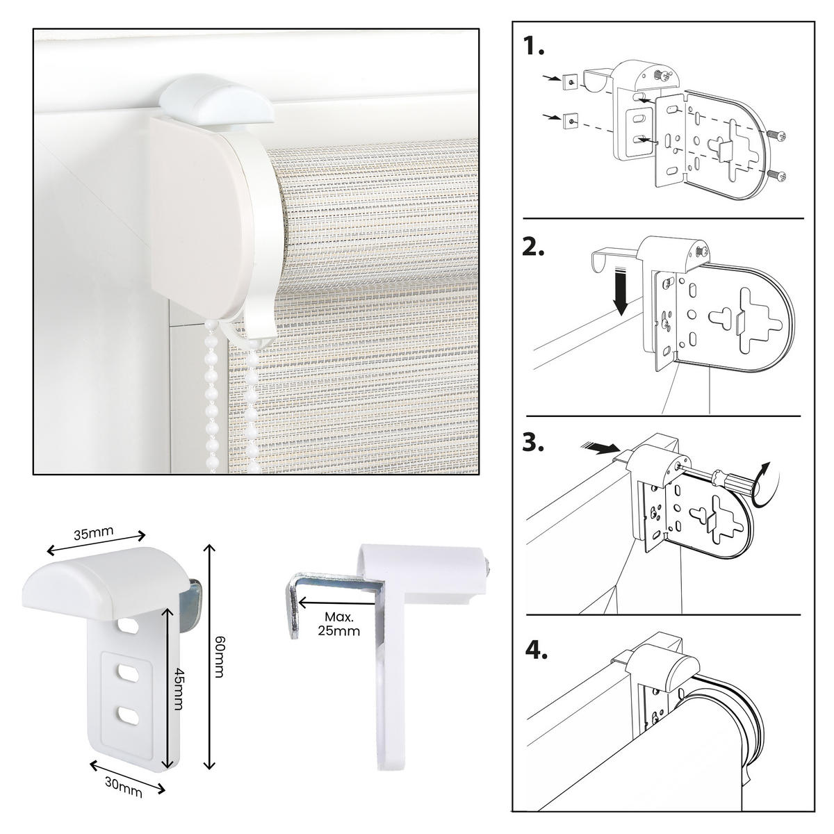 SCREEN-ROLLO Plus Easyfix Graubeige 100x180 - Greige, Kunststoff (100/180/1cm) - STORESDECO