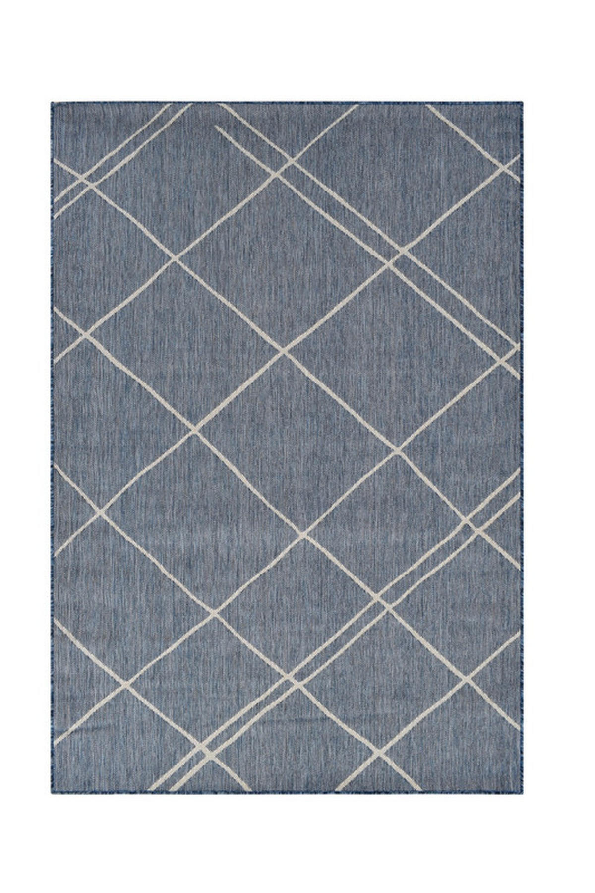 OUTDOOR-TEPPICH Terrace Azurblau/Weiß 160x220 cm - Multicolor, Textil (160/220cm) - Vercai Rugs