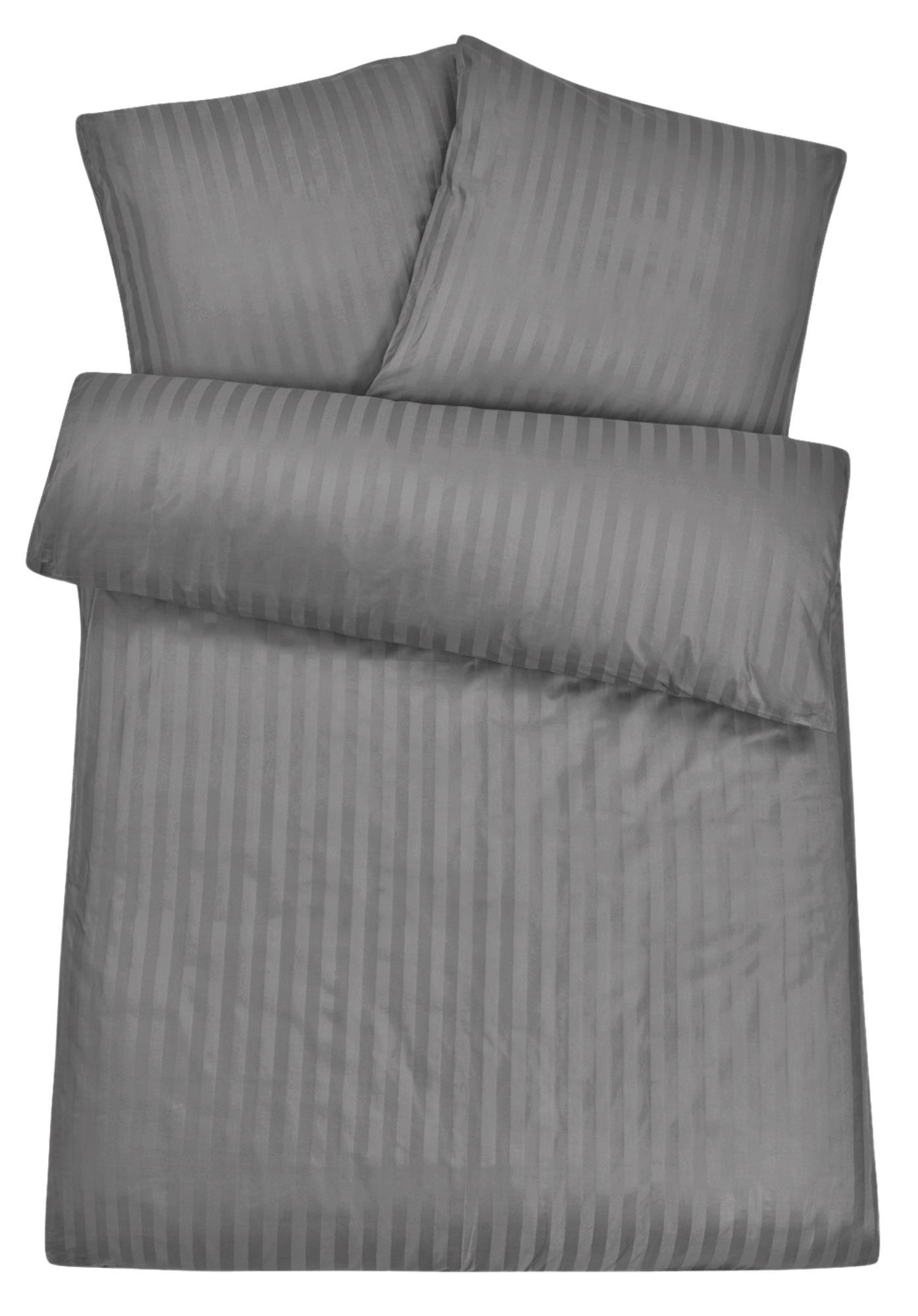 Carpe Sonno Mikrofaser-Damast-Bettwäsche Grau 155x220 cm