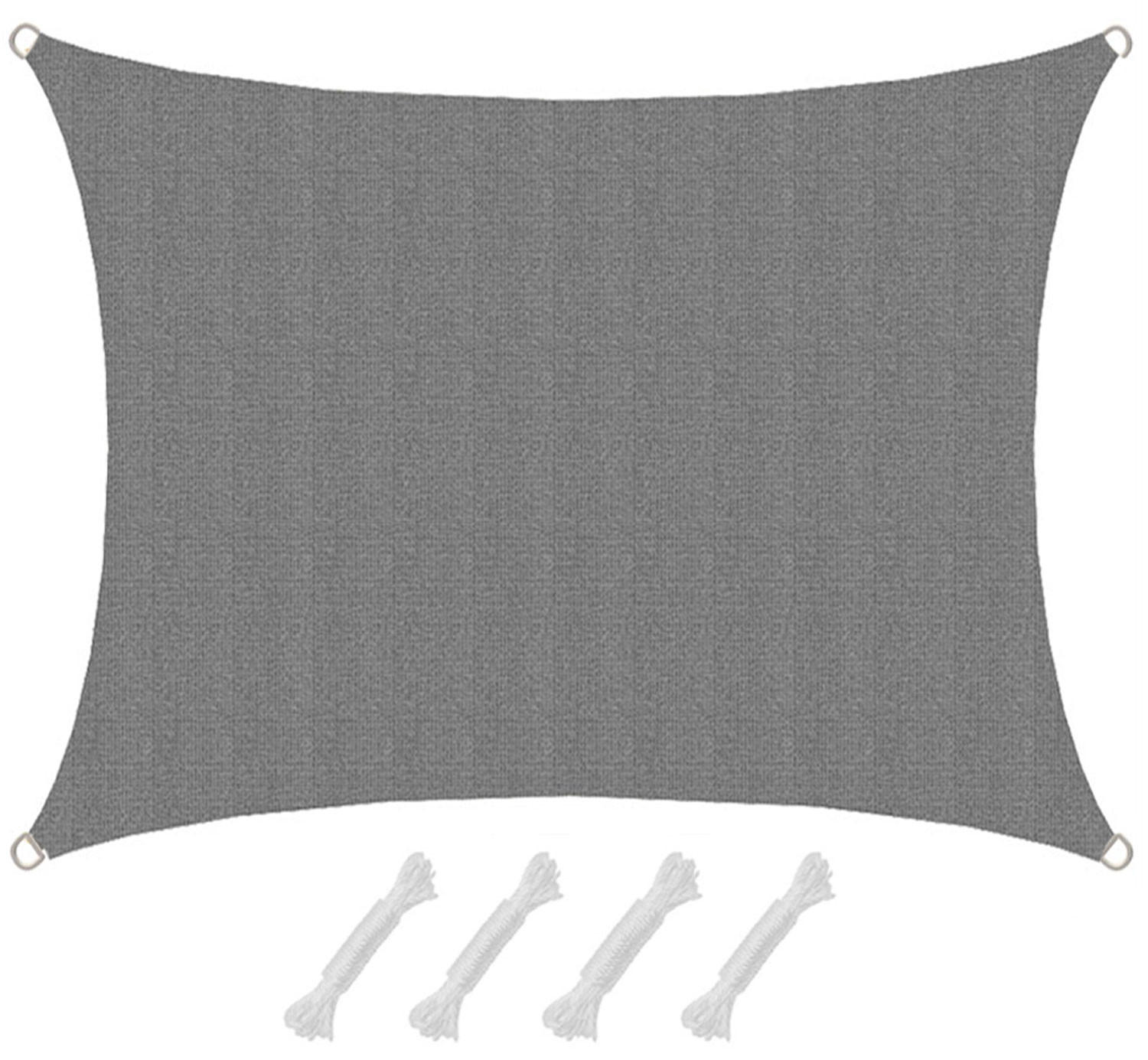 UV-SONNENSEGEL 1,5/2 m, Viereckig, Wasserdurchlässig, Grau - Grau, Kunststoff (150/200cm) - Amanka