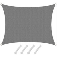UV-SONNENSEGEL 1,5/2 m, Viereckig, Wasserdurchlässig, Grau - Grau, Kunststoff (150/200cm) - Amanka