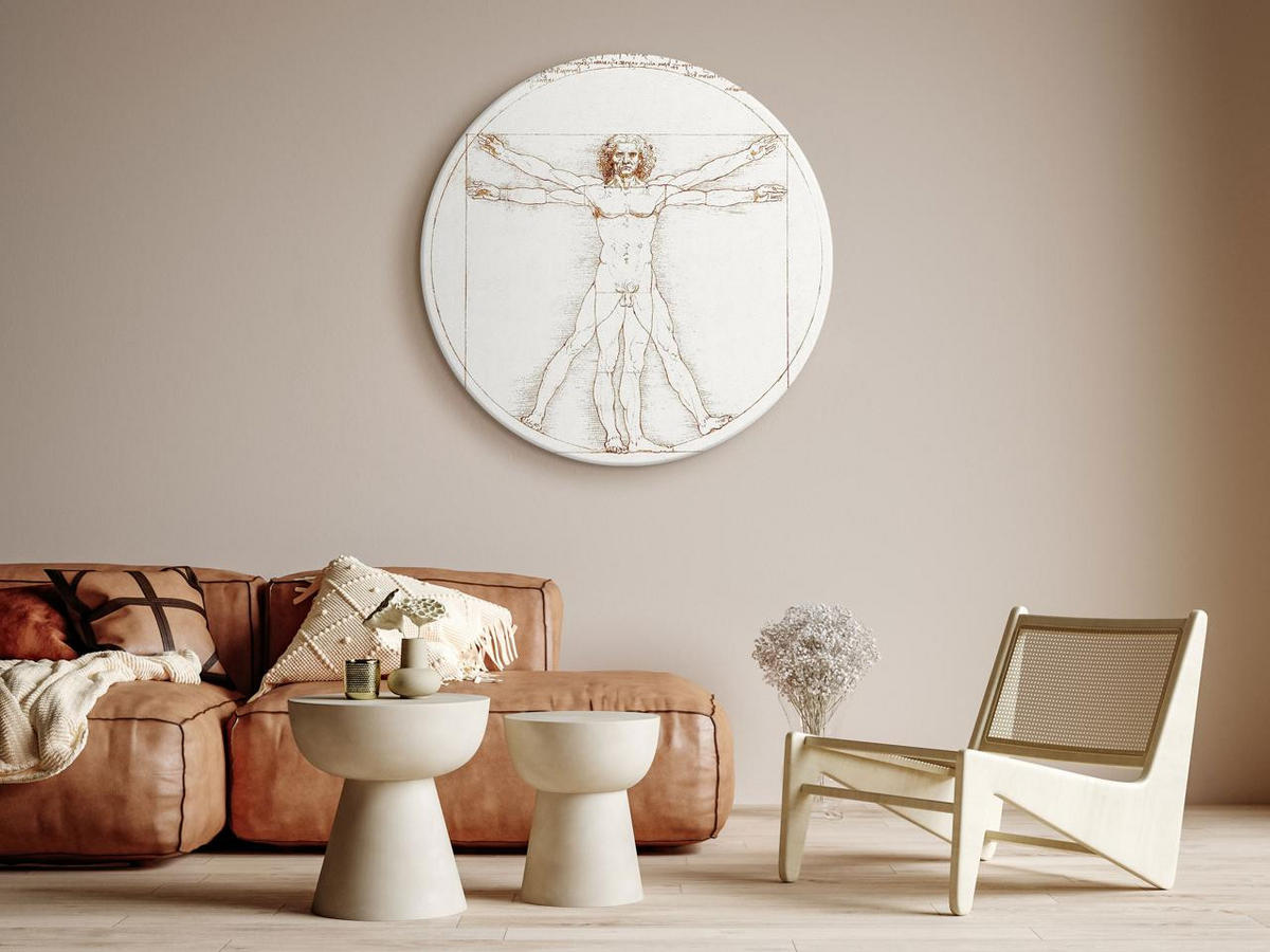 RUNDES BILD Beige 60/60 cm - Beige, Textil (60/60cm) - KUNSTLOFT