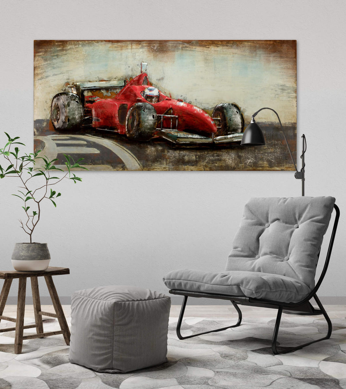 METALLBILD Rot 120/60 cm - Rot, Metall (7/60cm) - KUNSTLOFT