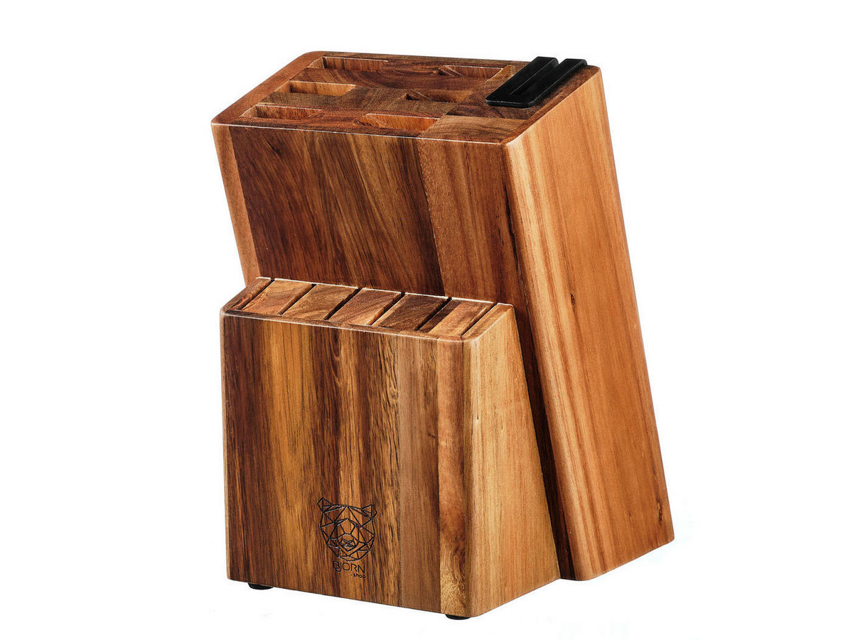 MESSERBLOCK mit integriertem Schärfer Loviisa - Braun, Holz (15/39/13cm) - Björn
