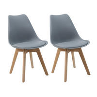 ESSZIMMERSTUHL MATS mit Sitzschale 2er Set in Grau - Grau, Textil (49/81/58cm) - SVITA