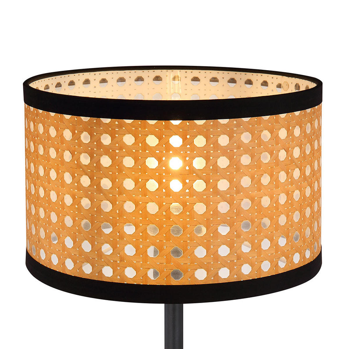 TISCHLEUCHTE Kunststoff Schwarz Bambus-Optik - Schwarz, Metall (23/23/40cm) - Globo Lighting