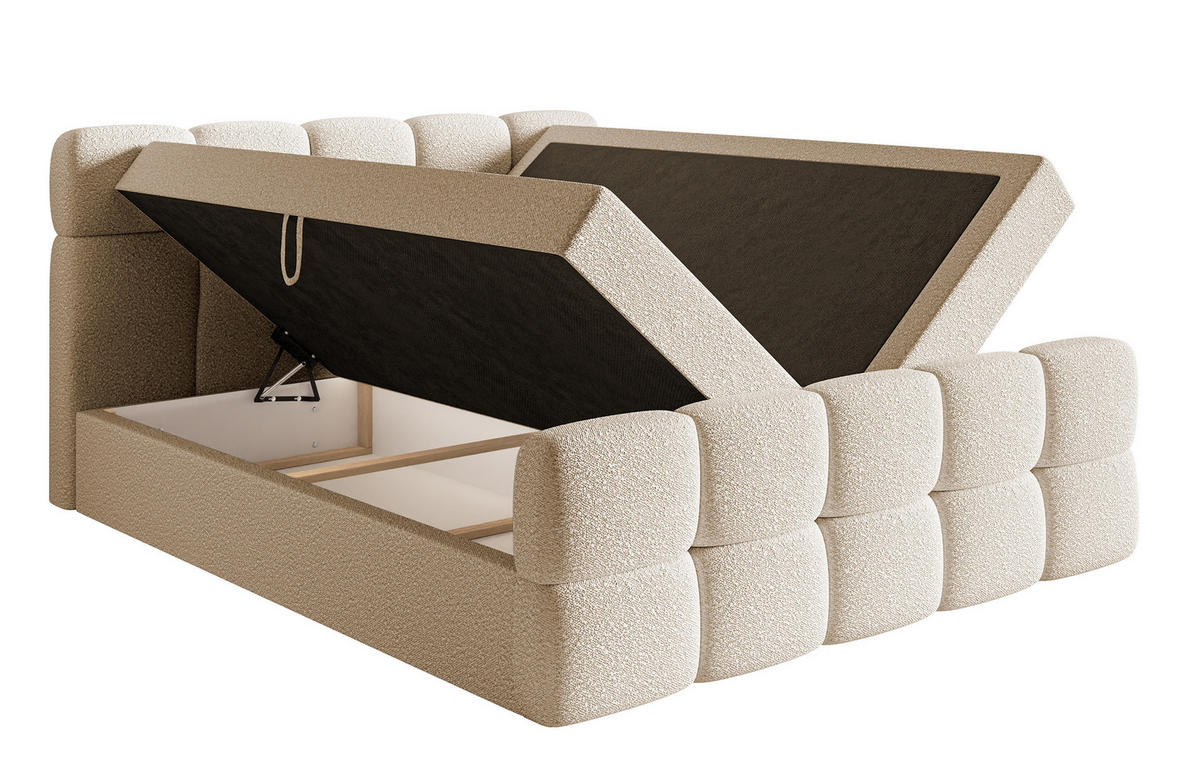 BOXBETT Cloudy Hellbeige Boucle-Bezug 180/200 cm - Beige, Textil (180/200cm) - Selsey