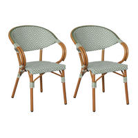 GARTENSTÜHLE Stapelbare Weiß Grün 2er-Set - Hellgrün, Metall (57/84/57cm) - Mobili Rebecca