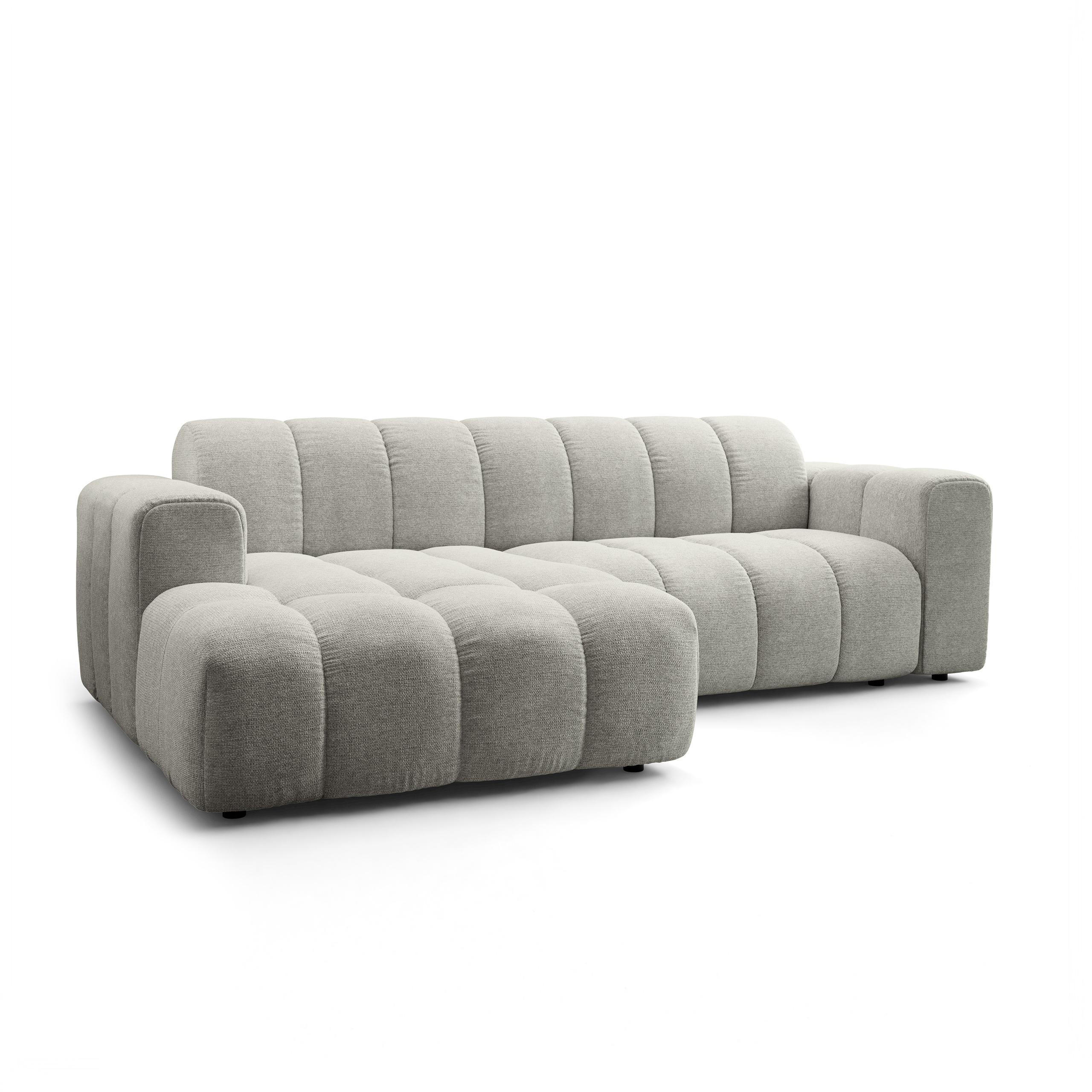 Masseno Ecksofa Hellgrau 274x165 cm