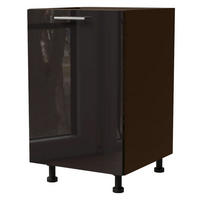 KÜCHENUNTERSCHRANK Essen D1D/50 Schwarz Hochglanz / Lava Matt 50 / 50 / 82cm - Schwarz Hochglanz/Dunkelgrau, Holz/Holzwerkstoff (50/82/50cm) - Feldmann-Wohnen