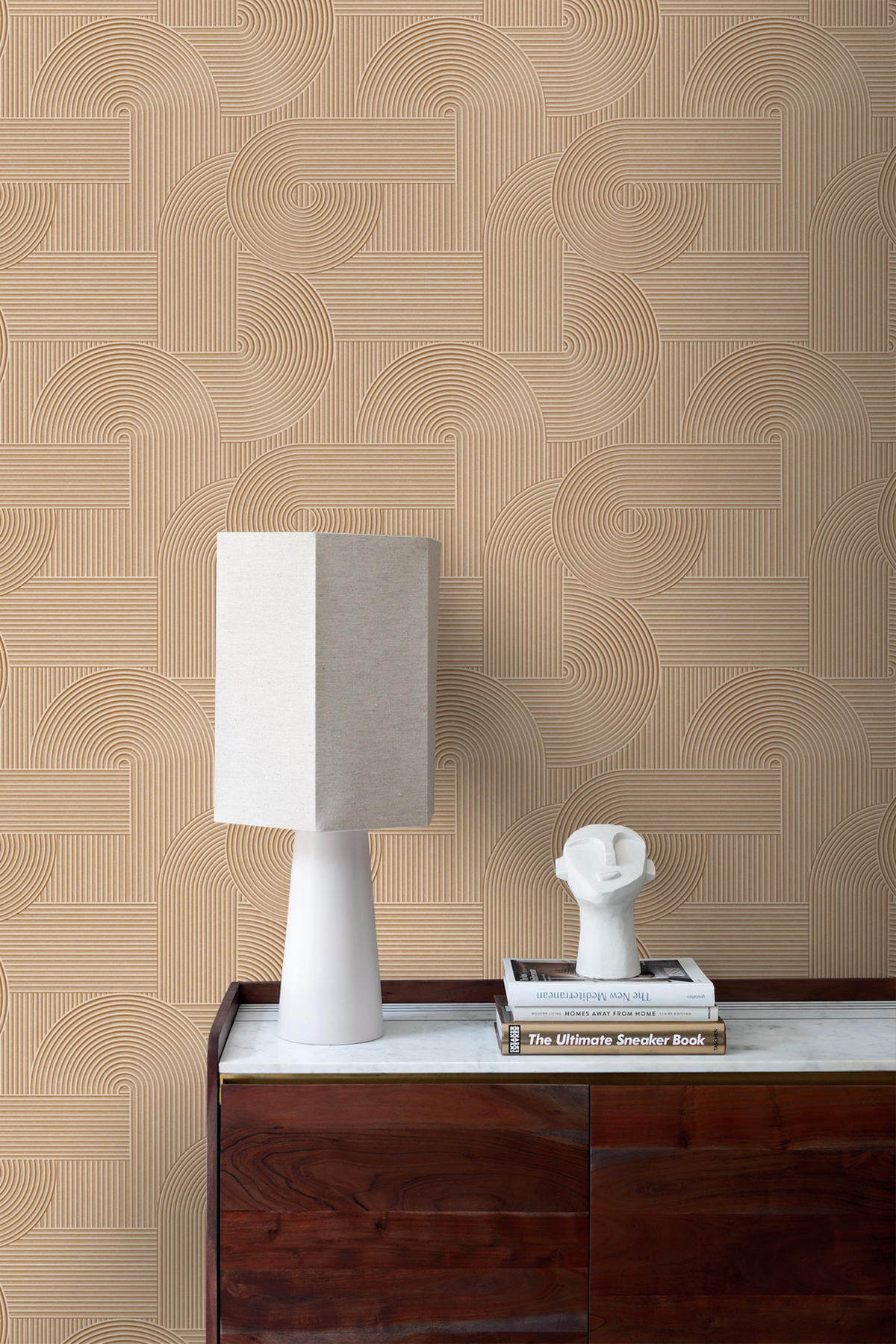 TAPETE 3D-Muster 53 cm x 10.05 m - Terracotta, Papier (53/1000cm) - Origin Wallcoverings