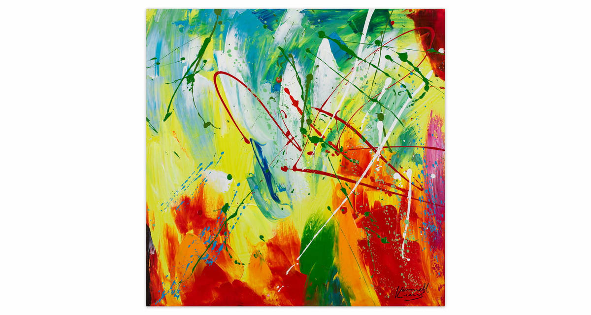 ÖLGEMÄLDE 60/60 cm - Multicolor, Holz/Textil (1.1/60cm) - KUNSTLOFT